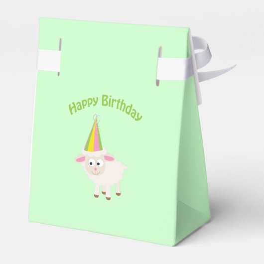 Gelukkige verjaardag Lamb Bedankdoosjes (Achterkant)
