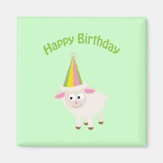 Gelukkige verjaardag Lamb Magneet (Voorkant)