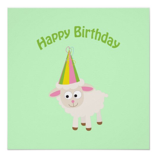 Gelukkige verjaardag Lamb Poster (Voorkant)