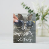 " gelukkige verjaardag laten we pawty " grappige k briefkaart (Staand voorkant)