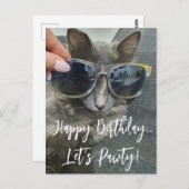 " gelukkige verjaardag laten we pawty " grappige k briefkaart (Voorkant / Achterkant)