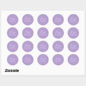 Gelukkige Verjaardag Lavendel Paarse Custom Color Ronde Sticker (Vel)