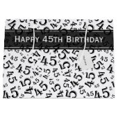 Gelukkige Verjaardag Leeftijd 45 Nummer Patroon Zw Groot Cadeauzakje (Voorkant)