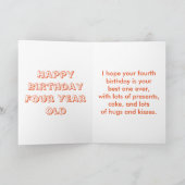 Gelukkige Verjaardag Leeftijd 4 met Schattigee Dra Kaart (Binnen)