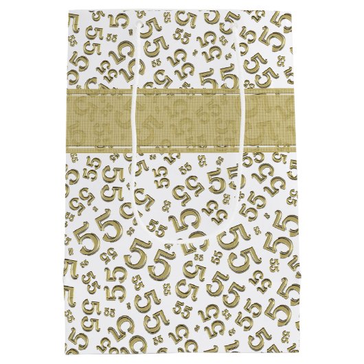 Gelukkige Verjaardag Leeftijd 55 Nummer Patroon Go Medium Cadeauzakje (Achterkant)