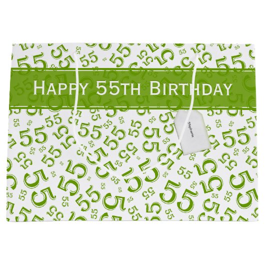 Gelukkige Verjaardag Leeftijd 55 Nummer Patroon Gr Groot Cadeauzakje (Voorkant)