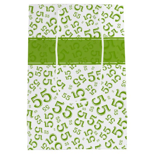 Gelukkige Verjaardag Leeftijd 55 Nummer Patroon Gr Medium Cadeauzakje (Achterkant)