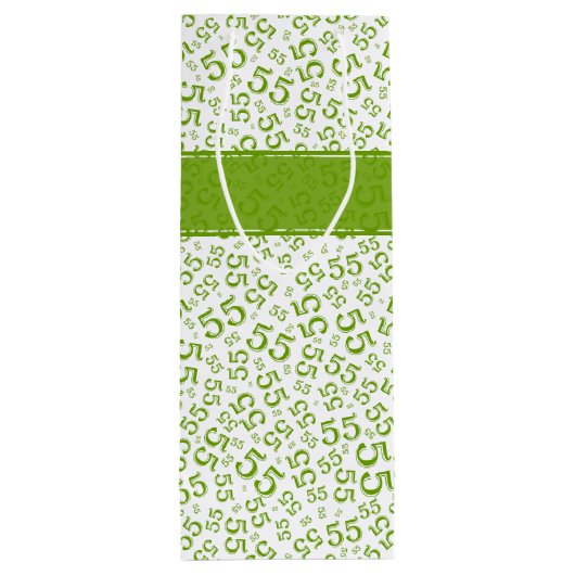 Gelukkige Verjaardag Leeftijd 55 Nummer Patroon Gr Wijn Cadeautas (Achterkant)