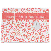 Gelukkige Verjaardag Leeftijd 55 Nummer Patroon Ko Groot Cadeauzakje (Voorkant)