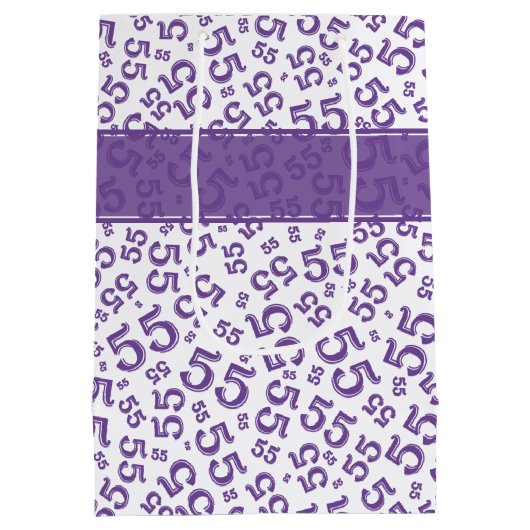 Gelukkige Verjaardag Leeftijd 55 Nummer Patroon Pa Medium Cadeauzakje (Achterkant)