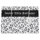 Gelukkige Verjaardag Leeftijd 55 Nummer Patroon Zw Groot Cadeauzakje (Voorkant)