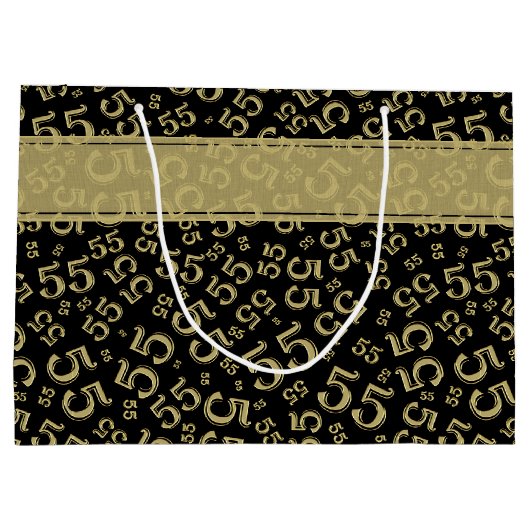 Gelukkige Verjaardag Leeftijd 55 Nummer Patroon Zw Groot Cadeauzakje (Achterkant)