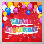 Gelukkige verjaardag, leuk en feestelijk, poster (Voorkant)