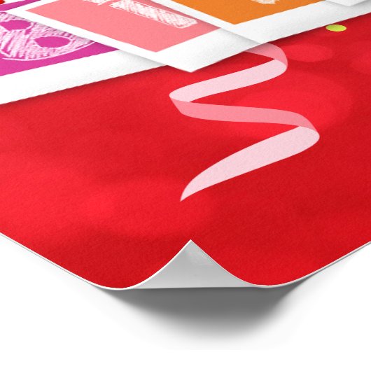 Gelukkige verjaardag, leuk en feestelijk, poster (Hoek)