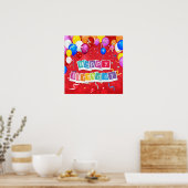 Gelukkige verjaardag, leuk en feestelijk, poster (Keuken)