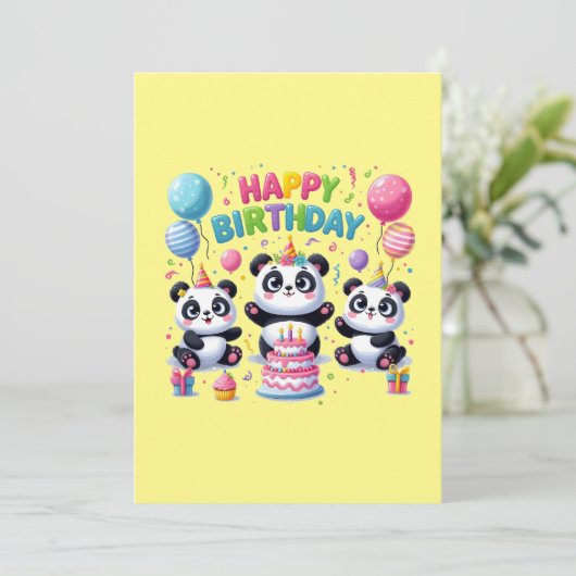 Gelukkige verjaardag, leuk en leuk, feestdagenkaart (Staand voorkant)