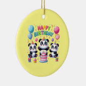 Gelukkige verjaardag, leuk en leuk, keramisch ornament (Rechts)