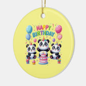 Gelukkige verjaardag, leuk en leuk, keramisch ornament (Links)