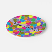 Gelukkige verjaardag Leuk Kleurrijk Cirkelenontwer Papieren Bordje (Gekanteld)