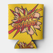 GELUKKIGE VERJAARDAG Leuk Modern Blikjeskoeler (Voorkant)