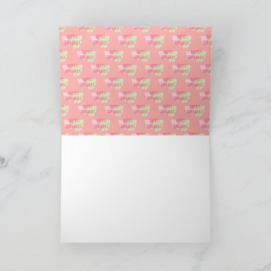 Gelukkige Verjaardag Leuke Leeuw in Hete Luchtball Feestdagen Kaart (Binnen)