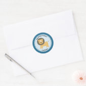 Gelukkige Verjaardag Leuke Leeuw Zoo Dieren Ronde Sticker (Envelop)