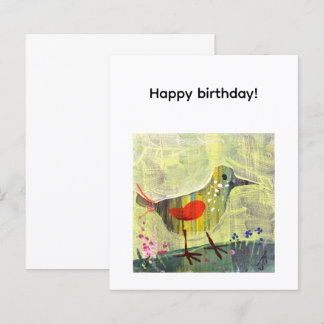 Gelukkige verjaardag, leuke vogel, hedendaagse kun