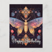 Gelukkige Verjaardag Levendig Vlinderontwerp Feestdagenkaart (Voorkant)
