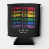 Gelukkige Verjaardag LGBT Pride LGBTQ Transgender Blikjeskoeler (Voorkant)