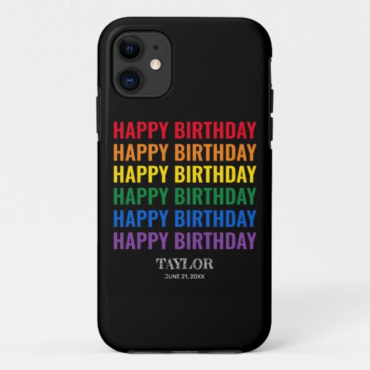 Gelukkige Verjaardag LGBT Pride LGBTQ Transgender Case-Mate iPhone Case (Achterkant)