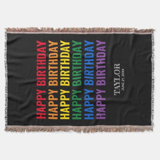 Gelukkige Verjaardag LGBT Pride LGBTQ Transgender Deken (Voorkant)