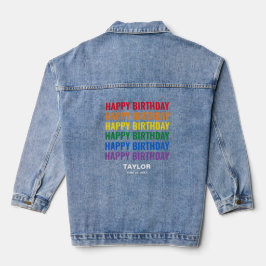 Gelukkige Verjaardag LGBT Pride LGBTQ Transgender Denim Jacket