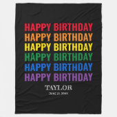 Gelukkige Verjaardag LGBT Pride LGBTQ Transgender Fleece Deken (Voorkant)