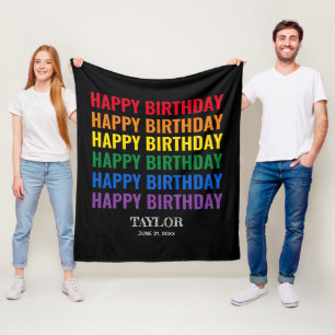 Gelukkige Verjaardag LGBT Pride LGBTQ Transgender Fleece Deken