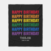 Gelukkige Verjaardag LGBT Pride LGBTQ Transgender Fleece Deken (Voorkant)