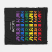 Gelukkige Verjaardag LGBT Pride LGBTQ Transgender Fleece Deken (Voorkant (Horizontaal))