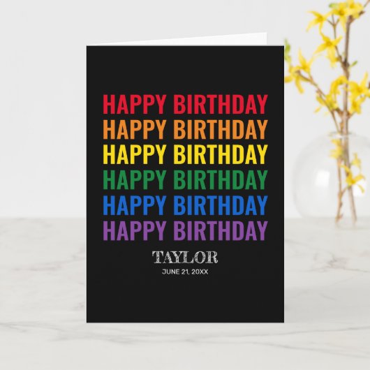 Gelukkige Verjaardag LGBT Pride LGBTQ Transgender Kaart (Gele Bloem)