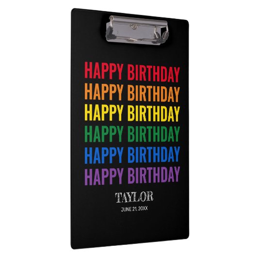 Gelukkige Verjaardag LGBT Pride LGBTQ Transgender Klembord (Rechts)