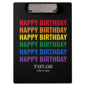 Gelukkige Verjaardag LGBT Pride LGBTQ Transgender Klembord (Voorkant)