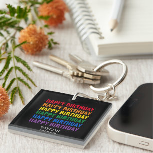 Gelukkige Verjaardag LGBT Pride LGBTQ Transgender Sleutelhanger