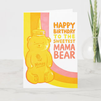 Gelukkige verjaardag liefste Mama Beer Letterpress Kaart