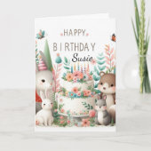 Gelukkige Verjaardag lieve kleindochter Wenskaart Kaart (Voorkant)