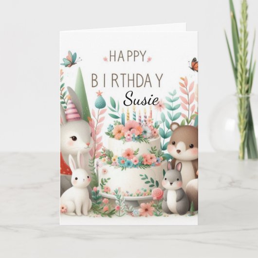 Gelukkige Verjaardag lieve kleindochter Wenskaart Kaart (Voorkant)