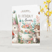 Gelukkige Verjaardag lieve kleindochter Wenskaart Kaart (Gele Bloem)