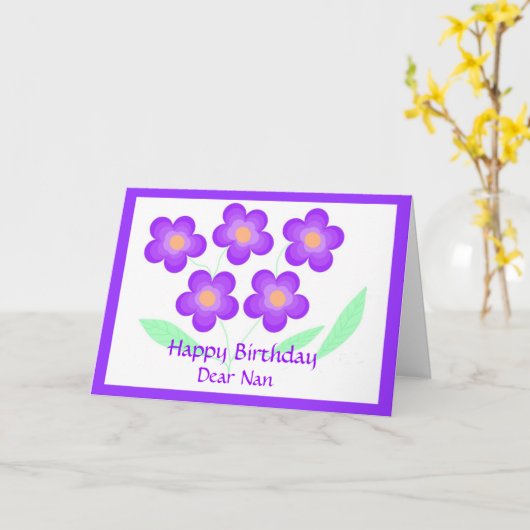 Gelukkige verjaardag lieve Nan Kaart (Gele Bloem)