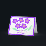 Gelukkige verjaardag lieve zus kaart<br><div class="desc">Hedendaagse bloemenkaart voor een lieve zuster,  voeg namen en eventuele extra berichten toe,  of verander de familielid / ontvanger</div>