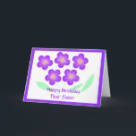 Gelukkige verjaardag lieve zus kaart<br><div class="desc">Hedendaagse bloemenkaart voor een lieve zuster,  voeg namen en eventuele extra berichten toe,  of verander de familielid / ontvanger</div>