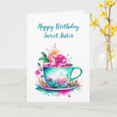 Gelukkige Verjaardag Lieve Zuster Kaart (Gele Bloem)