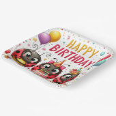 Gelukkige verjaardag lieveheersbeestjes papieren bordje (Gebogen)