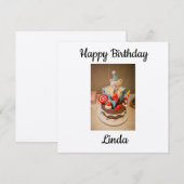Gelukkige verjaardag Linda Bedankkaart (Voorkant / Achterkant)